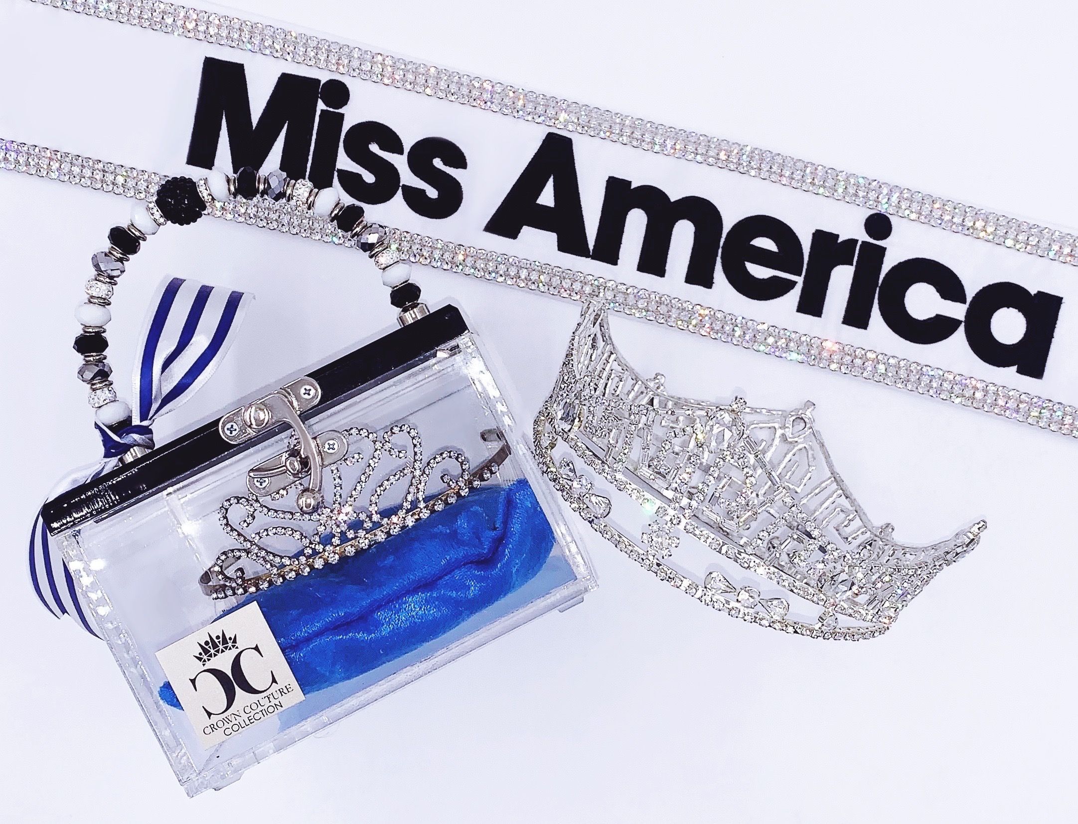 Pageant sashes and crown couture cases