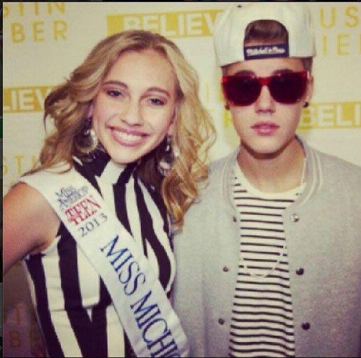 Miss Michigan Outstanding Teen with Justin Bieber
