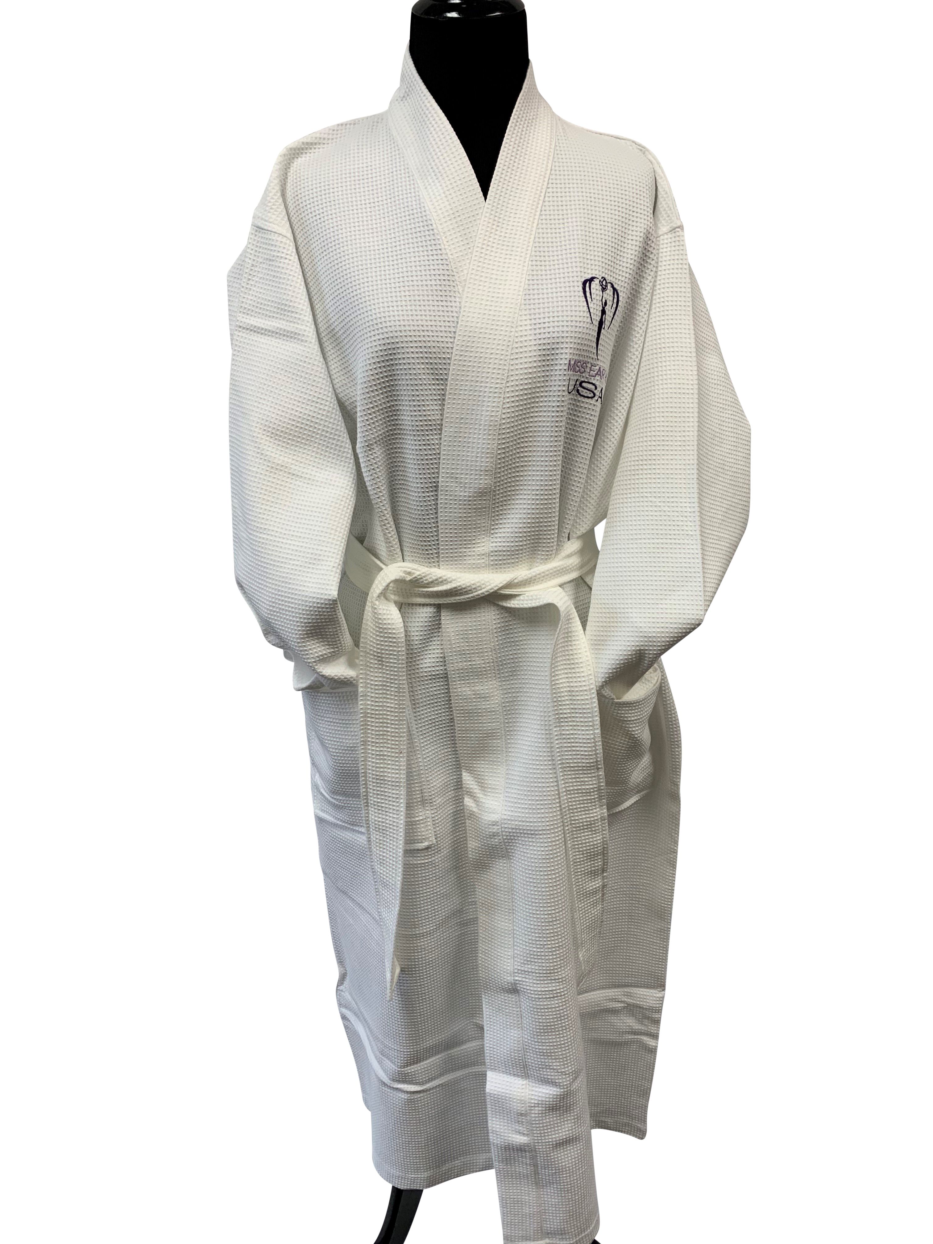 White Spa Robe with Embroidered Logo