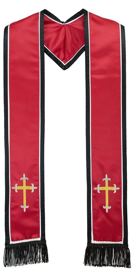 Baptism Stole Cross With Name Date  Red Taufschal Kreuz Rot Andere Farbe