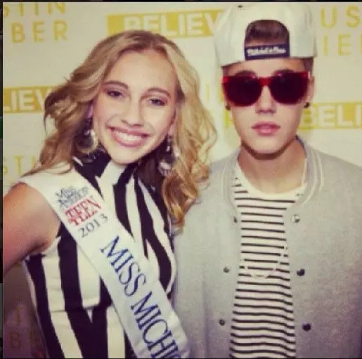 Miss Michigan Outstanding Teen with Justin Bieber