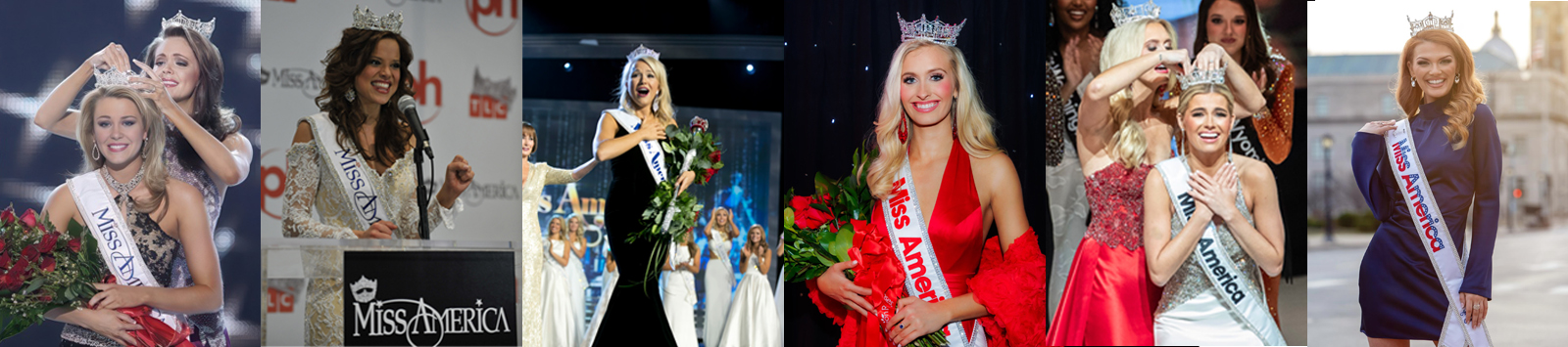 Miss America contestants on stage